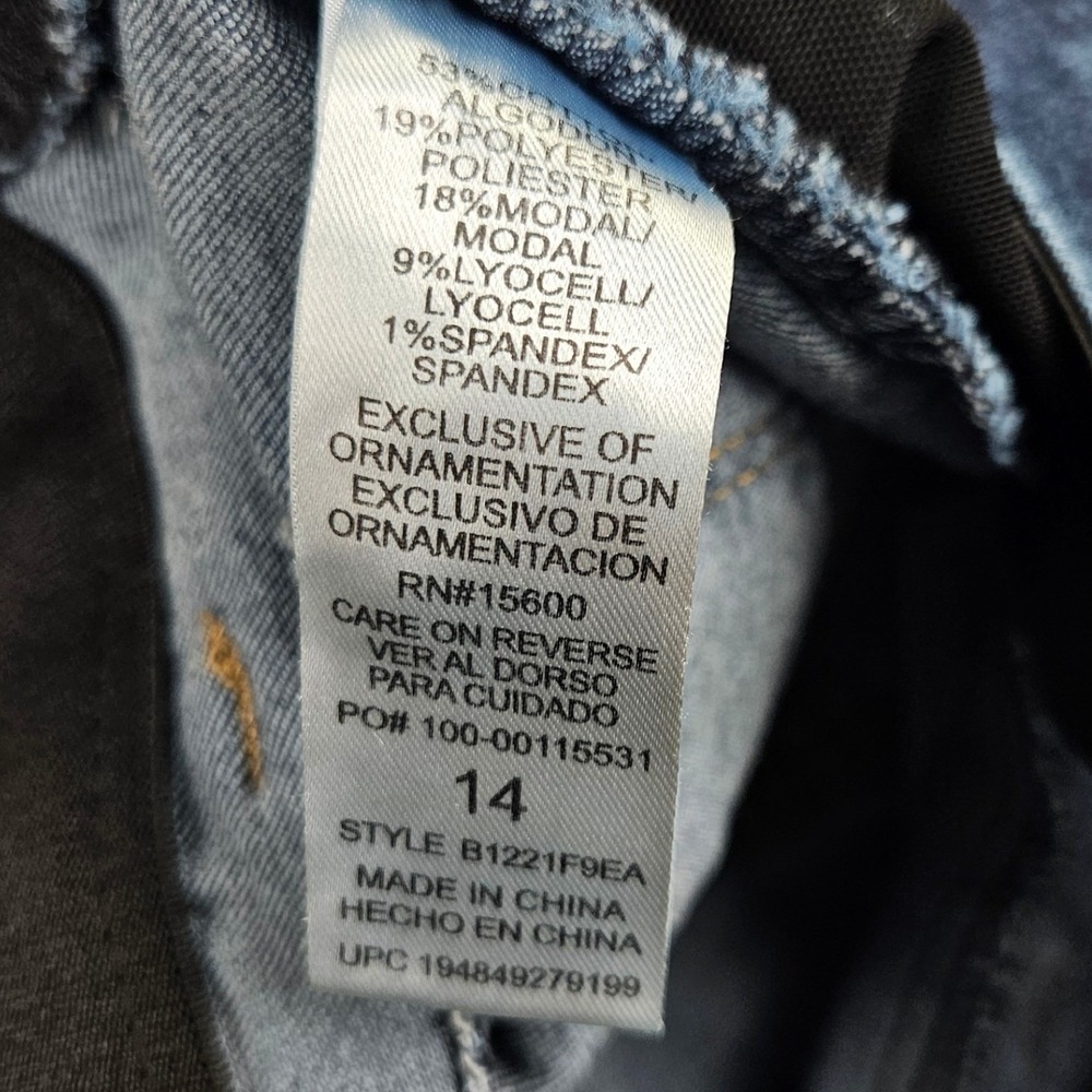 Democracy Ab Solution Itty Bitty Bootcut Jeans Women's 14 Dark Wash Mid Rise - Picture 3 of 8